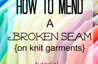 How to mend a broken seam. Free Tutorial at DIY Crush
