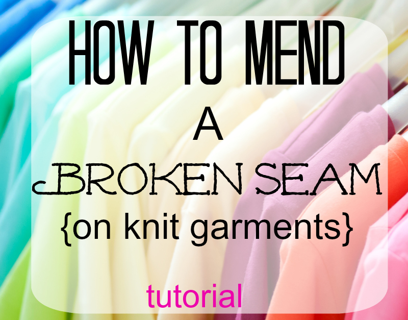 How to mend a broken seam. Free Tutorial at DIY Crush