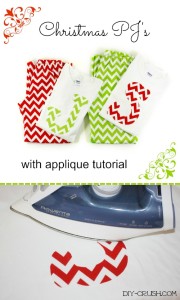 Christmas Pajamas with Monogram Applique Tutorial DIY Crush