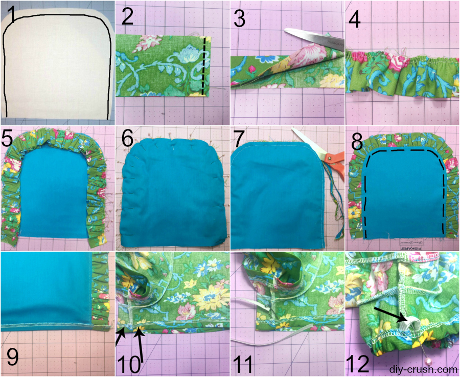 Add cute ruffles to a lined bib on a sun suit sewing pattern | DIY Crush