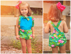 Add cute ruffles to a lined bib on a sun suit sewing pattern | DIY Crush