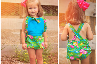 Add cute ruffles to a lined bib on a sun suit sewing pattern | DIY Crush