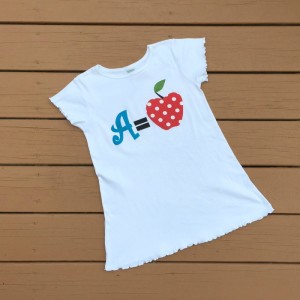 Back to school applique tutorial. A = Apple. A cute DIY without sewing