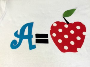 Back to school applique tutorial. A = Apple. A cute DIY without sewing