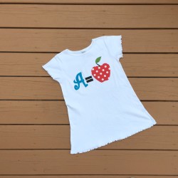 Back To School Iron On/Appliqué A=Apple