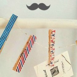 French Theme Washi Tape Clothespins