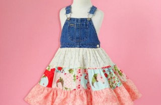 How to make a twirl dress from denim bibs | DIY Crush