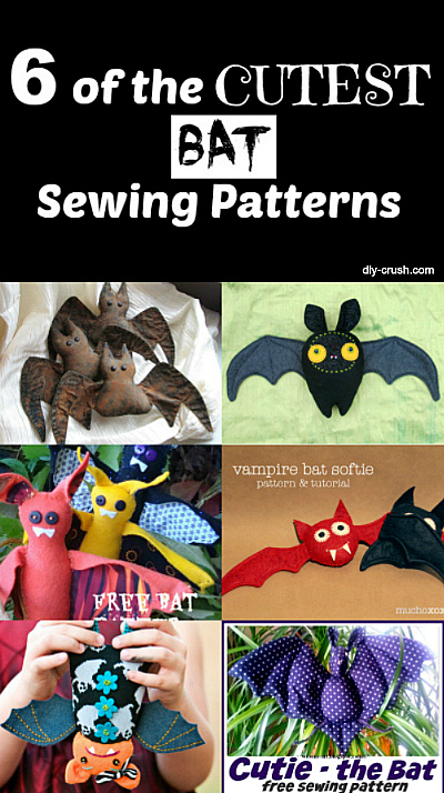 6 of the CUTEST bat sewing patterns. Check out where to get the free bat sewing patterns for download |DIY Crush