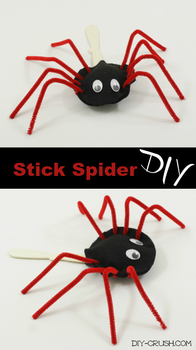 Stick Spider DIY. This adorable little spider is nothing to be afraid of. It is kind of cute! Make some today! DIY Crush