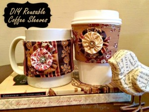 Sew these reusable coffee sleeves for the coffee lover in your life. This DIY is super easy to make! Submitted to DIY Crush