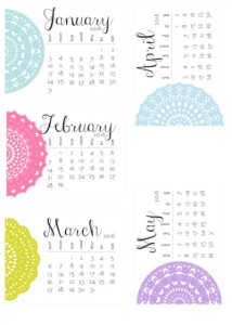 Free Horizontal calendar printable