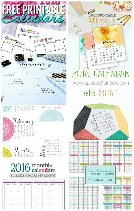 7 Free Printable Calendars 2016