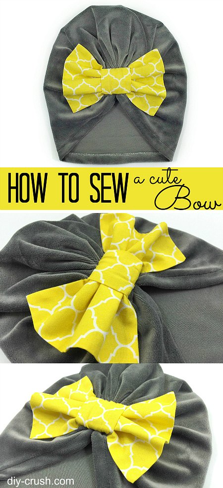 How to sew a cute bow This step by step tutorial shows you how you can make fabric bows to embellish any piece of clothing with | DIY Crush