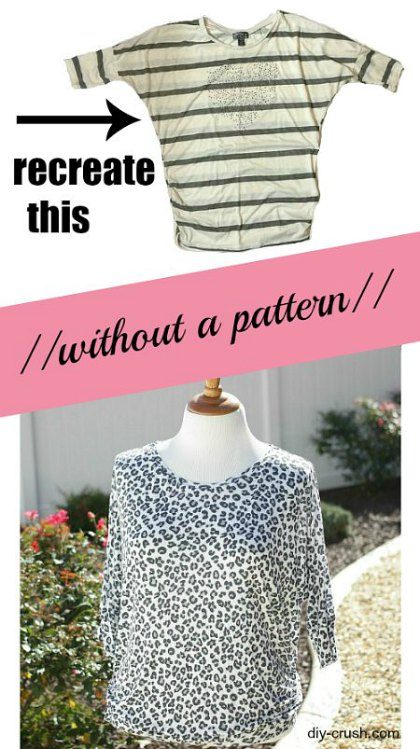 How to sew a top without a pattern. This tutorial shows you how you can recreate your favorite top | DIY Crush