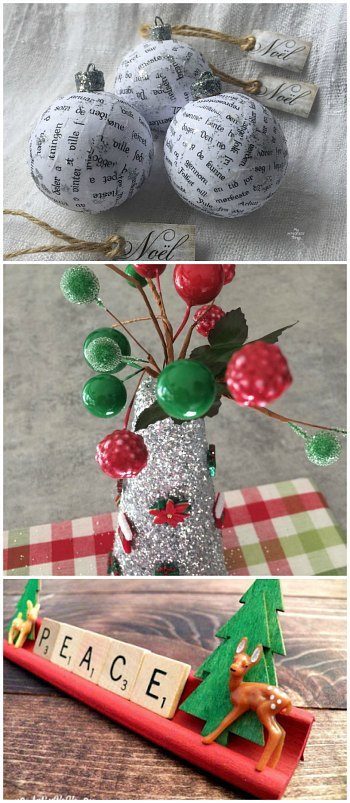 Three gorgeous Christmas decor projects for your home. Save money by creating these easy to do projects. They come with links to the full instructions | DIY Crush