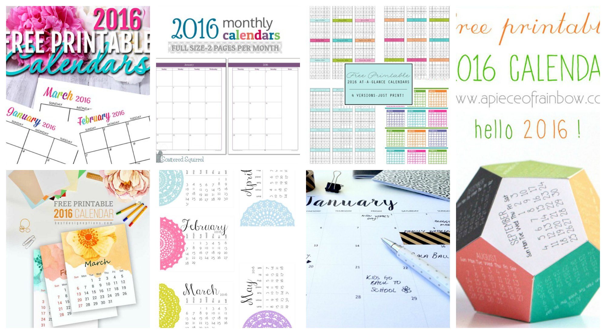 7 Free Printable Calendars 2015