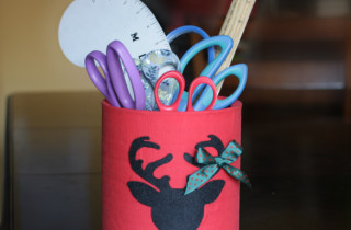 Deer Applique Coffee Container DIY