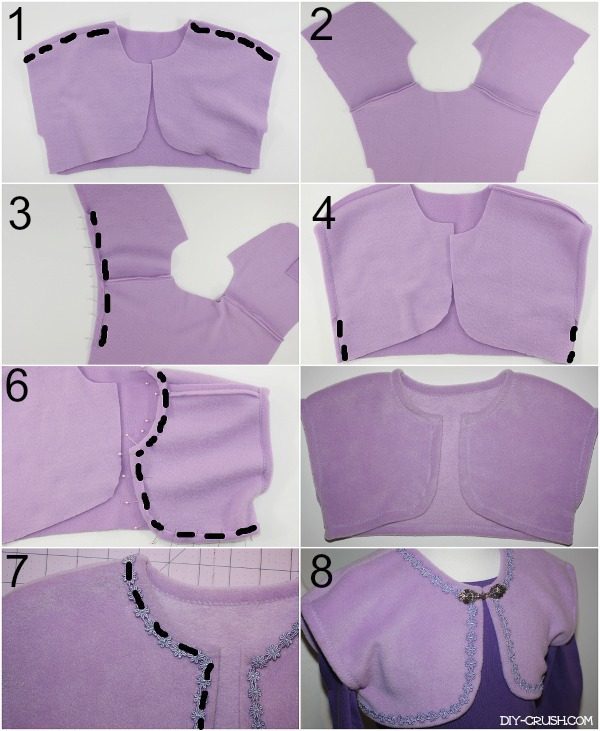 Fleece Bolero Tutorial with trim added