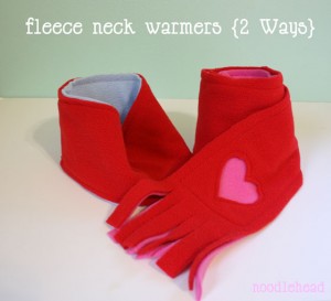 hearts fleece scarf DIY