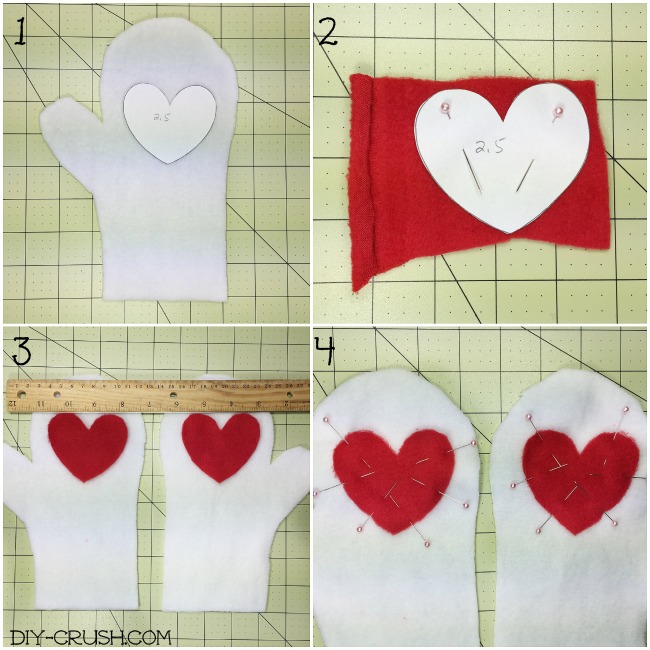 Hearts Appliqué Mittens Tutorial | DIY Crush