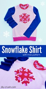 Snowflake Applique Shirt DIY with free snowflake template and shirt pattern | DIY Crush