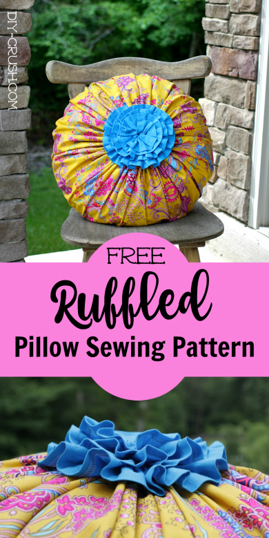 Free Ruffled Pillow Sewing Pattern. Easy to sew and the cover is removable. Comes with link to downloadable template | DIY Crush