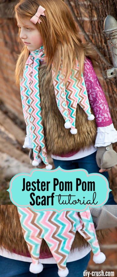 Jester Cuddle Scarf With Pom Poms Tutorial | DIY Crush