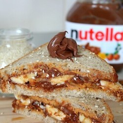 Nutella Peanut Butter Breakfast Sandwich