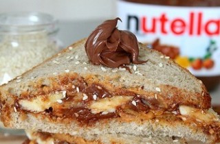 Nutella Peanut Butter Breakfast Sandwich