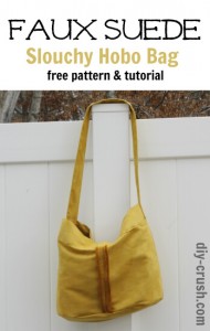 Faux Suede Slouchy Hobo Bag Pattern | DIY Crush