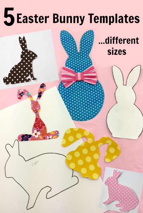 5 free bunny appliqué templates perfect for all your Easter projects. The templates are downloadable and can be adjusted for size | DIY Crush