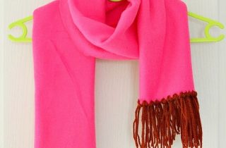 Make a no sew fleece scarf with fringe.