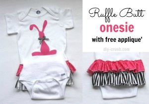 Ruffle Butt Onesie with free bunny applique' | DIY Crush