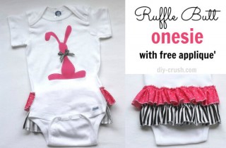 Ruffle Butt Onesie with free bunny applique' | DIY Crush