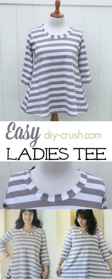 Easy Ladies Tee. Perfect for everyday. Made with knits! See my honest review at DIY Crush
