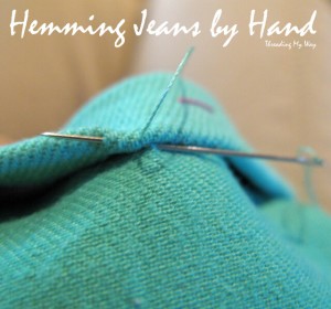 How To Hem Jeans By Hand. A great and detailed tutorial DIY Crush