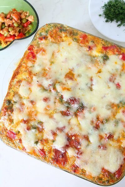 Hash Brown Lasagna With Vegetable And Chicken Breast