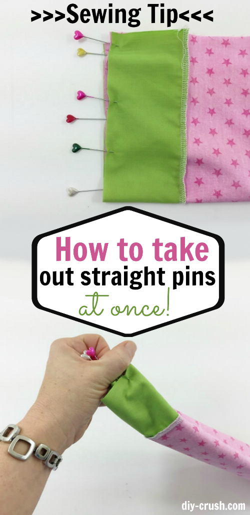 How to take out straight pins all at once. This is JUST a little tip to make sewing easier | DIY Crush