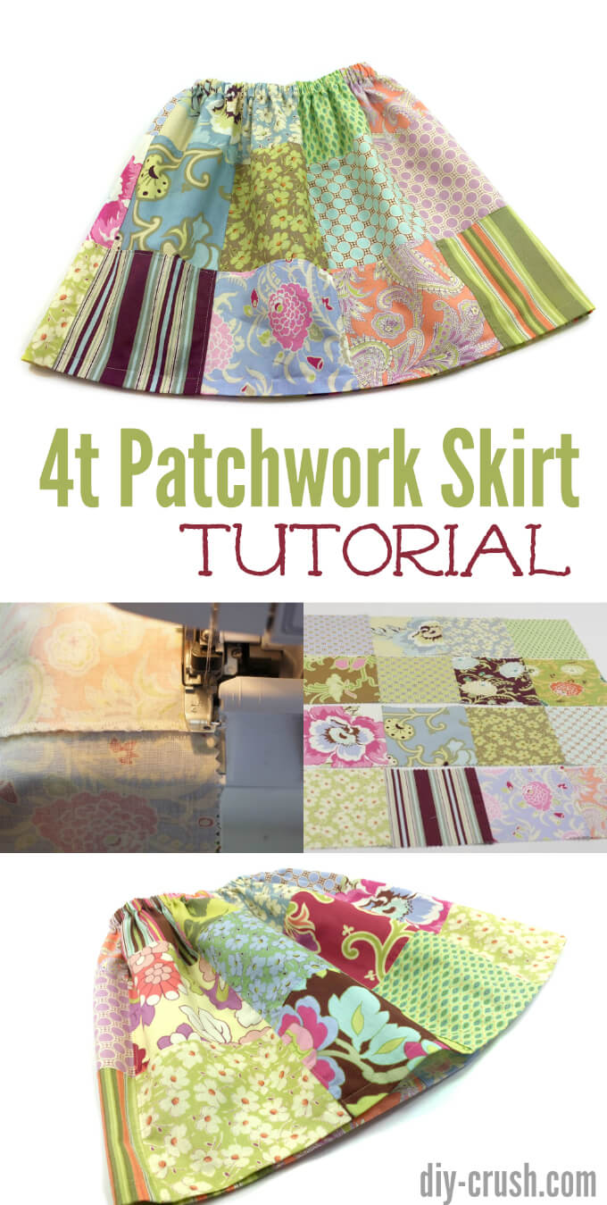 Free Patchwork Skirt in size 4t tutorial | DIY Crush