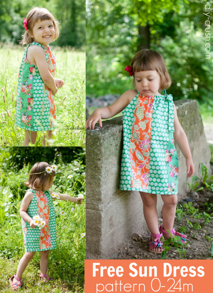Free Sun Dress pattern newborn through 24 months | DIY Crush