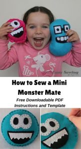Free monster softie sewing pattern