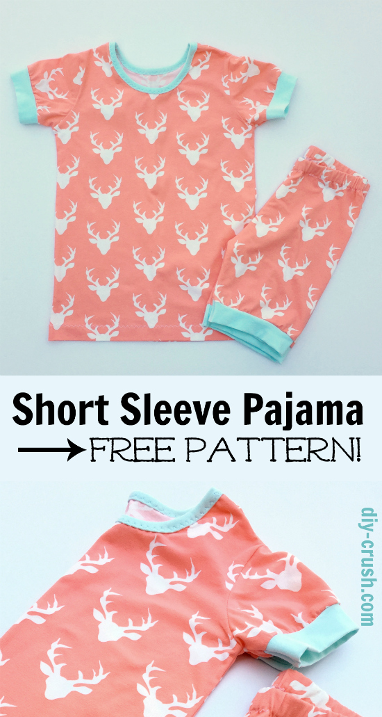Short Sleeve Pajama Pattern with free template download link | DIY Crush