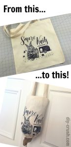 Make a grocery bag holder from a tote bag. A free video tutorial at | DIY Crush