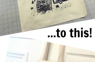 Make a grocery bag holder from a tote bag. A free video tutorial at | DIY Crush