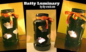 DIY Halloween Luminary with bats.