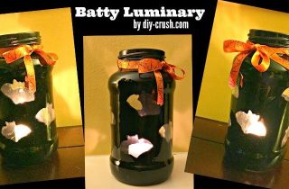 DIY Halloween Luminary with bats.