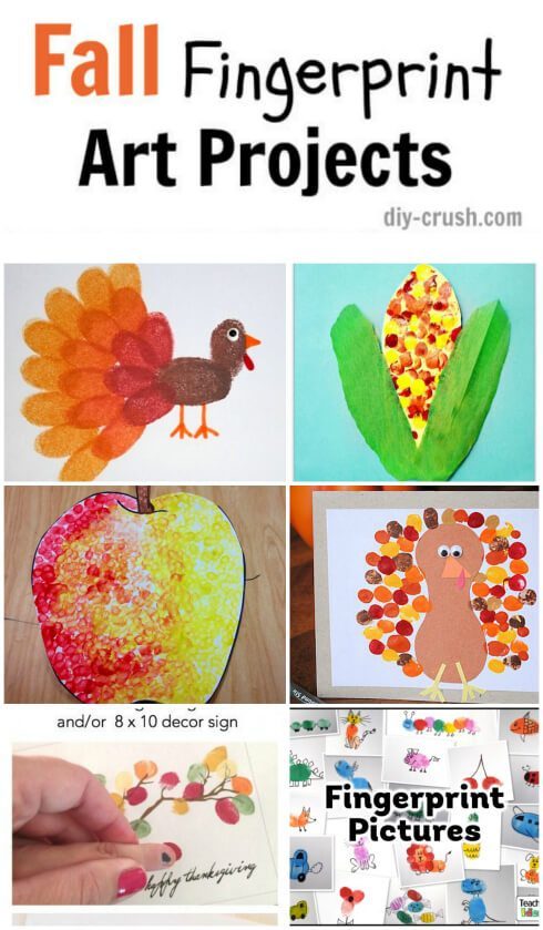 Fall fingerprint art projects for kids. Great for budding painters!