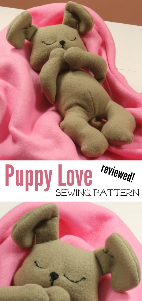 Plushie Puppy Pattern. A review of this adorable plush dog sewing pattern 