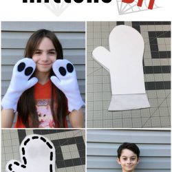 DIY Ghost Costume Mittens