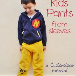 Sew Pants For Kids From Sweatshirt Sleeves